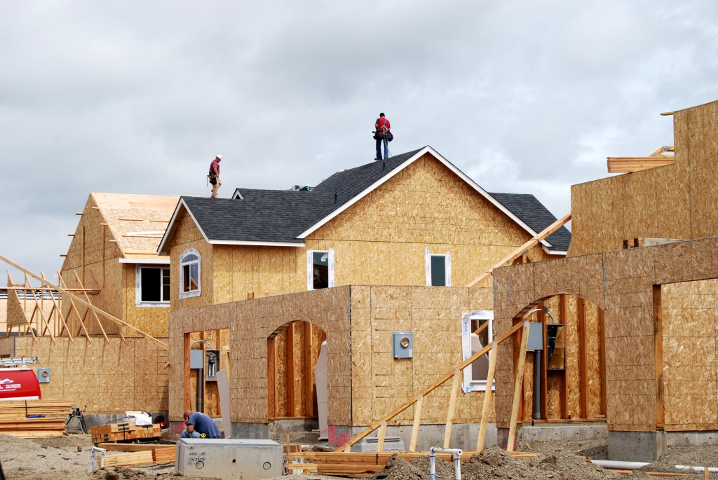 Houses under construction