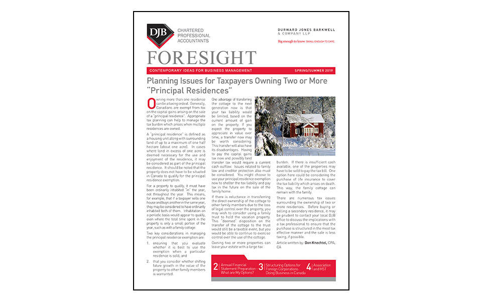 Thumbnail of front of the Foresight newsletter Spring 2019