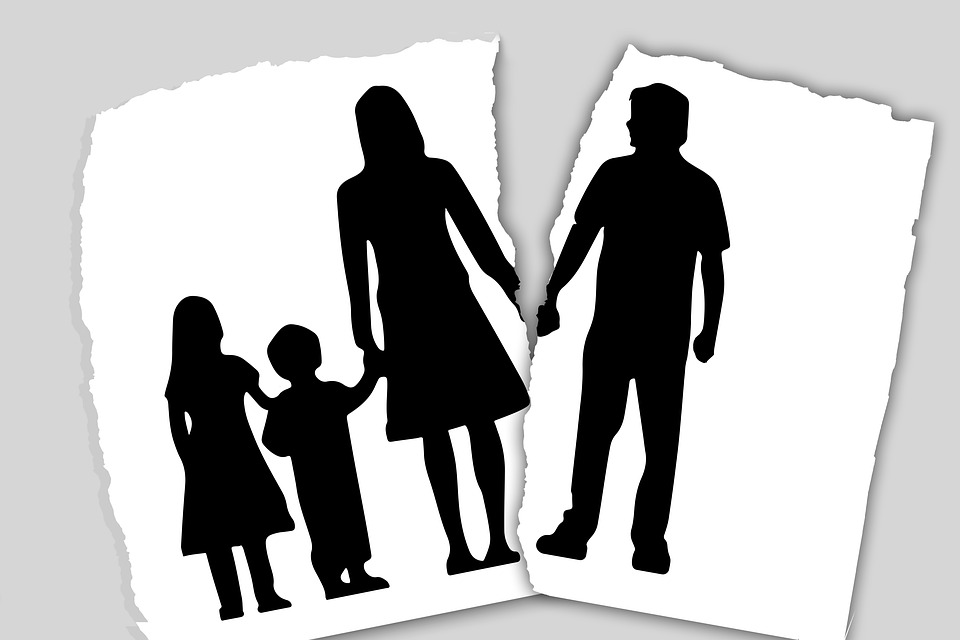 broken family - father split from mother and kids