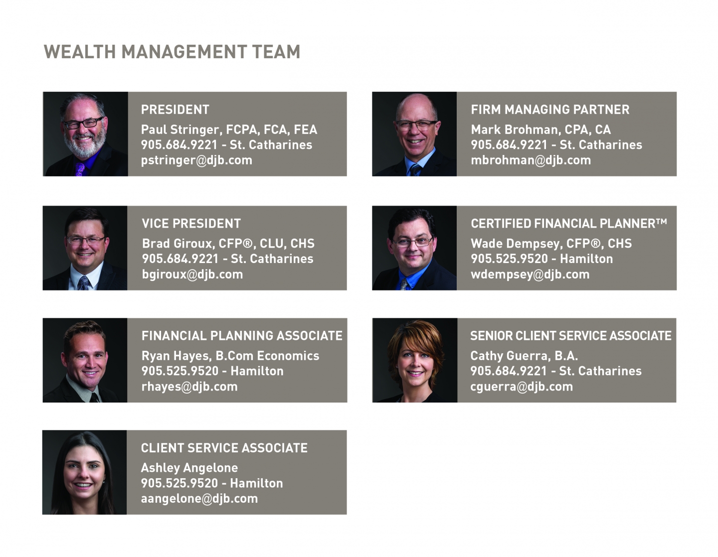 Meet The Wealth Management Team Djb Chartered Professional