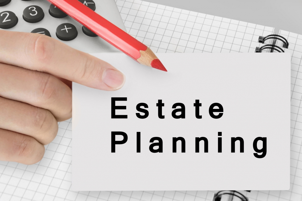Blank card with the word Estate Planning