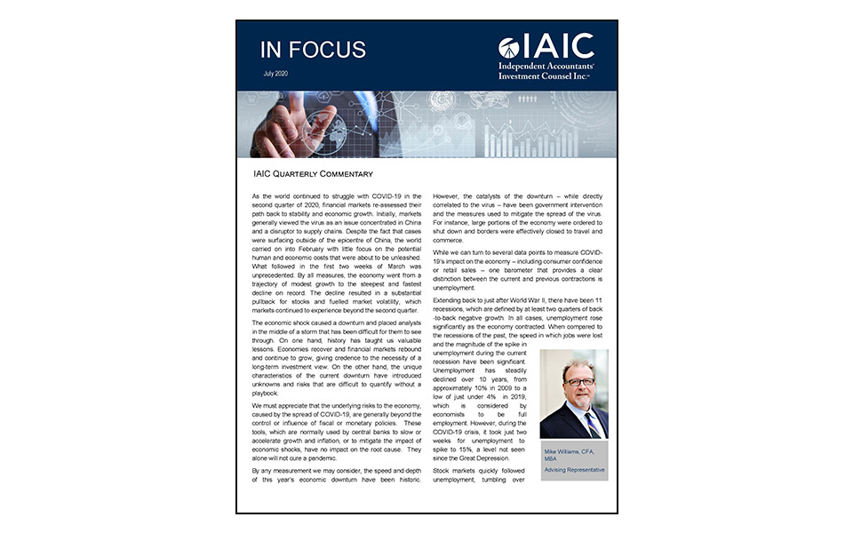 Cover of In Focus Newsletter Q2 produced by IAIC