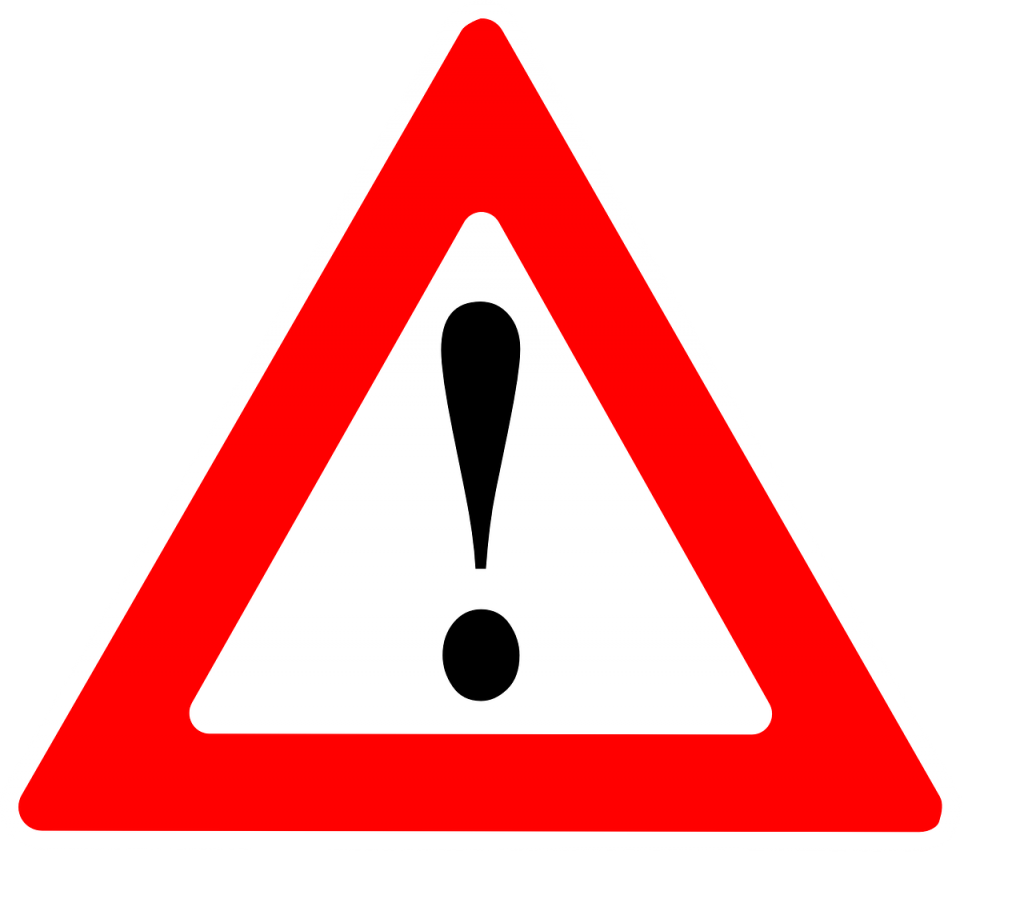 caution or attention sign (yield with exclamation mark)