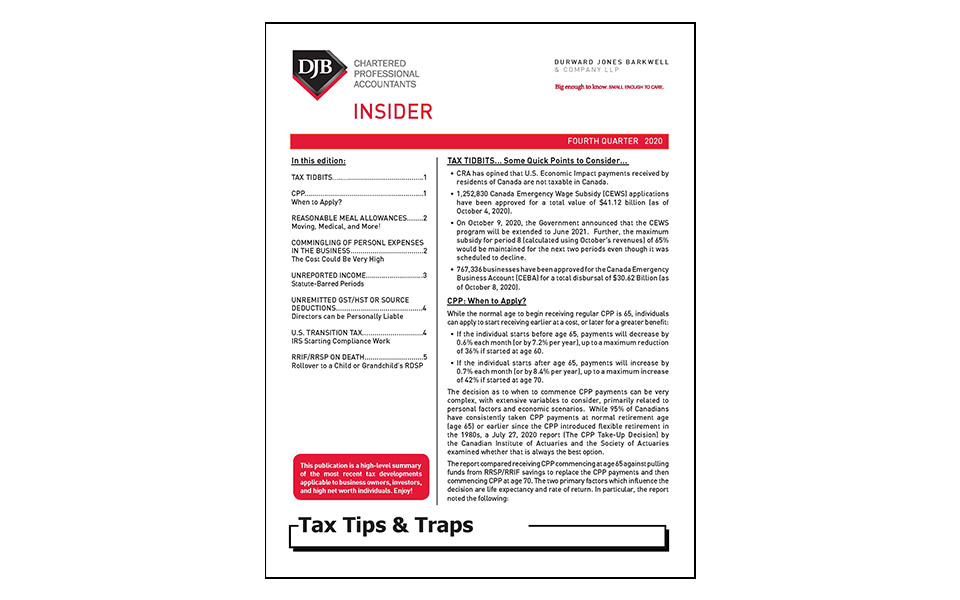 cover of Tax Tips Q4 newsletter