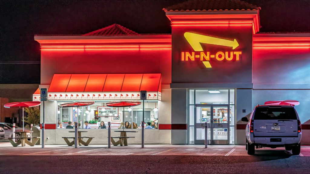 front of In-N-Out Restaurant