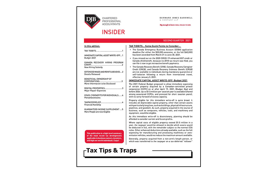 Cover of Tax Tips & Traps Q2 Newsletter