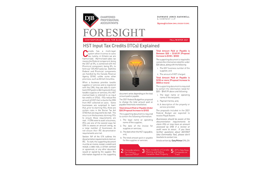 Cover of the Foresight newsletter Fall/Winter 2021