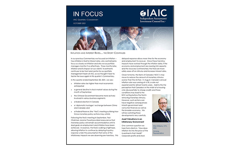 Cover of IAIC In Focus October Edition Newsletter