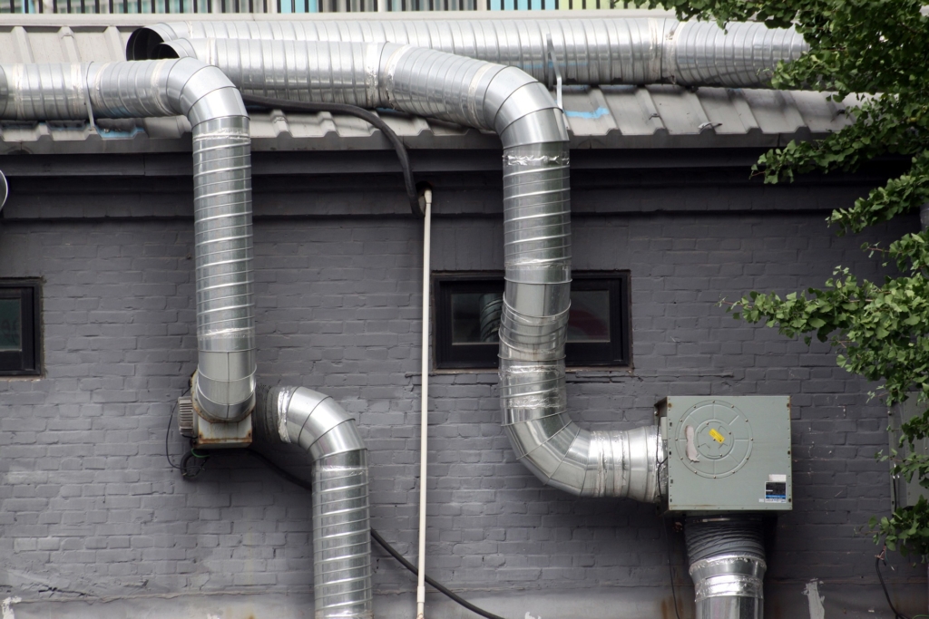 close up of air vents on an industry building