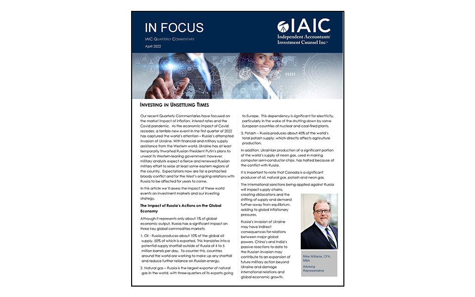 Front cover of the April edition of IAIC In Focus