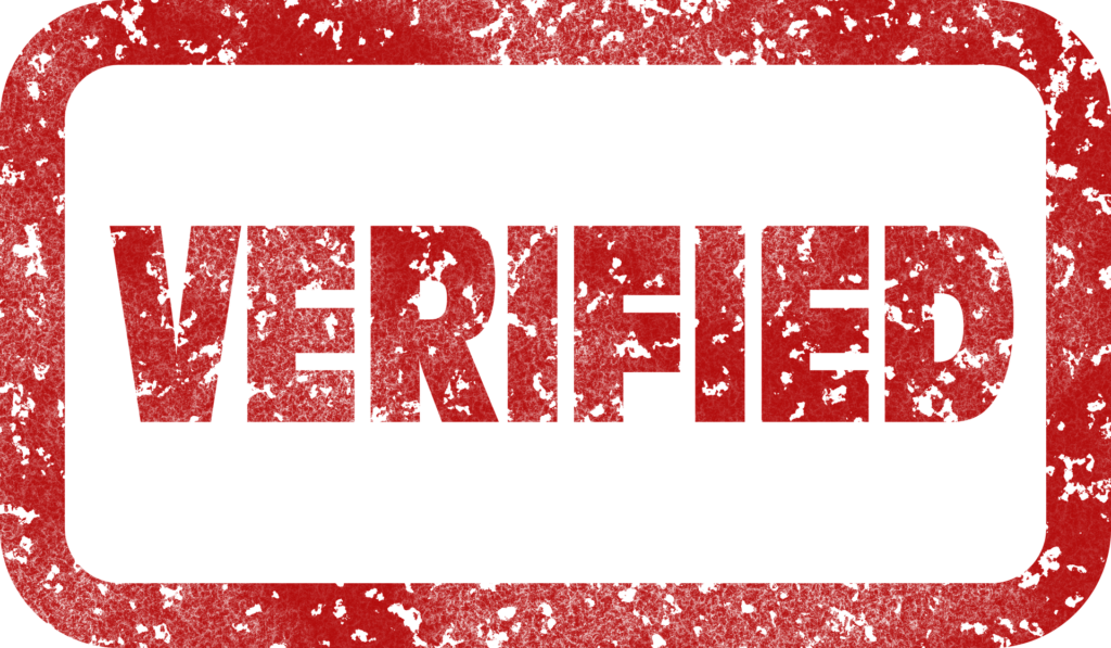 The word verified stamped in red