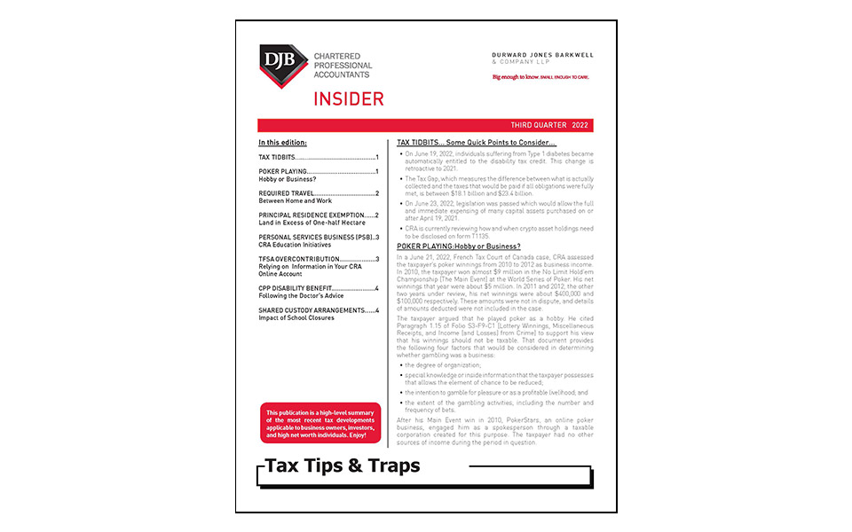 Tax Tips & Traps: 2022 Q3