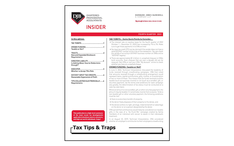 Thumbnail of Q3 2016 edition of Tax Tips and Traps