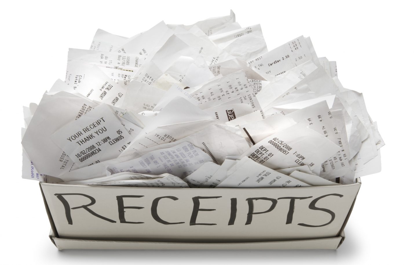 Box of receipts
