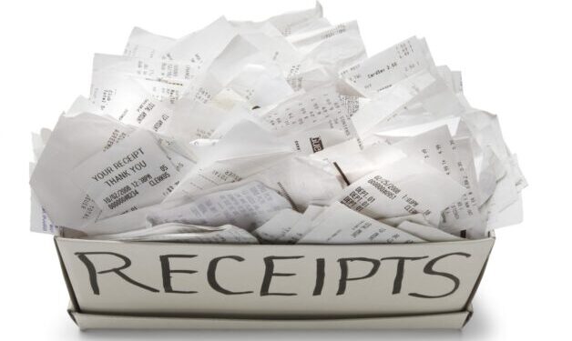 Box of receipts