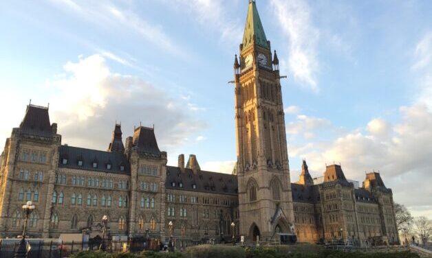 Close up of parliament building in Canada