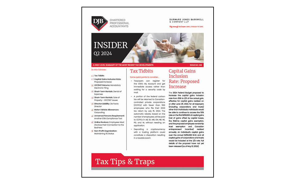 Front cover of Tax Tips & Traps Q2 2024 newsletter