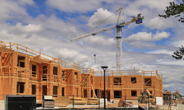 block of townhomes under construction