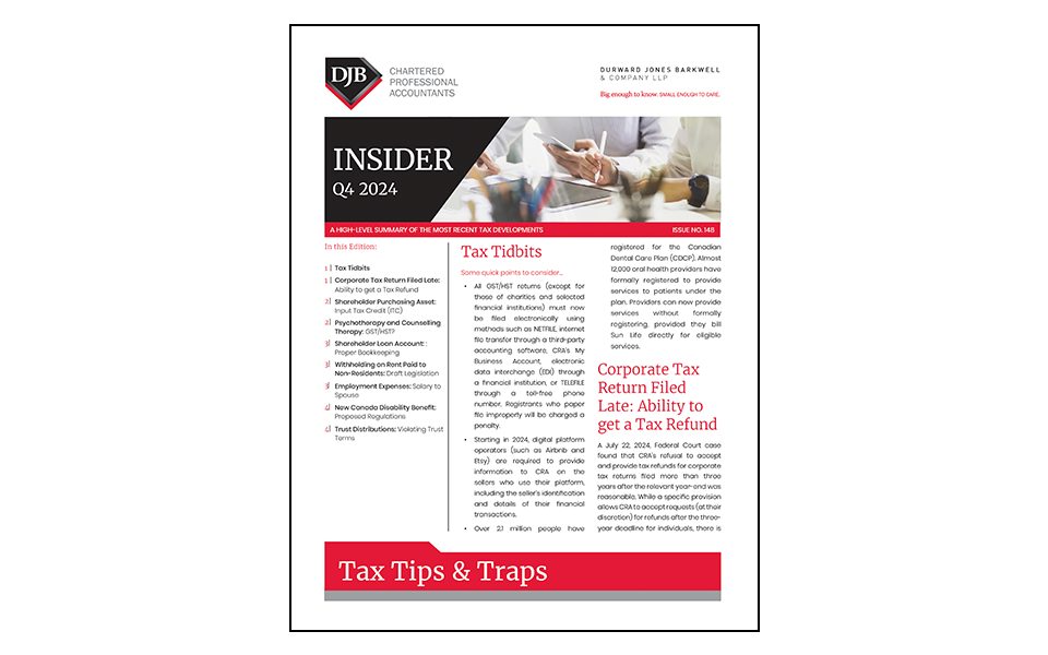 Front cover of Tax Tips & Traps Q4. A newsletter that includes the latest tax developments.