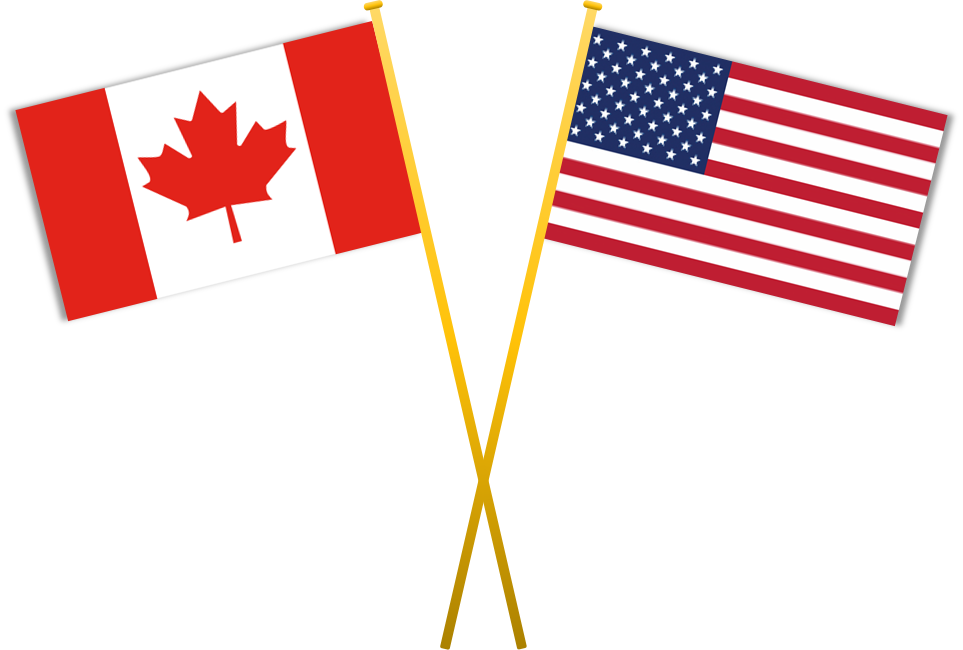 Dual flags (Canada and USA)