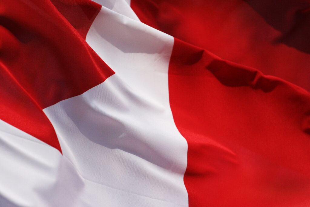 Close up of Canadian Flag