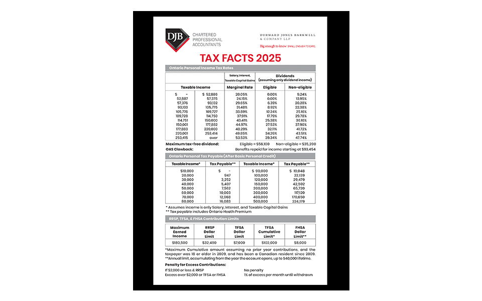 Tax Facts Card – 2025