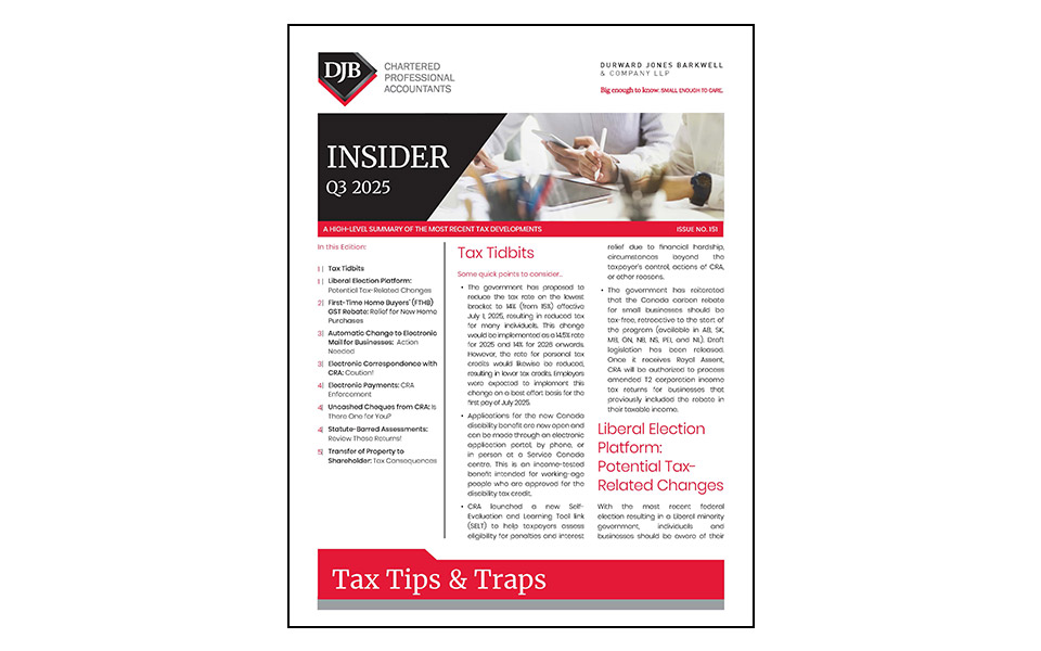 Front cover of the Tax Tips & Traps Q3 newsletter.