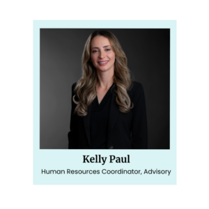 Professional photo of Kelly Paul with her name and job title written underneath photo. 