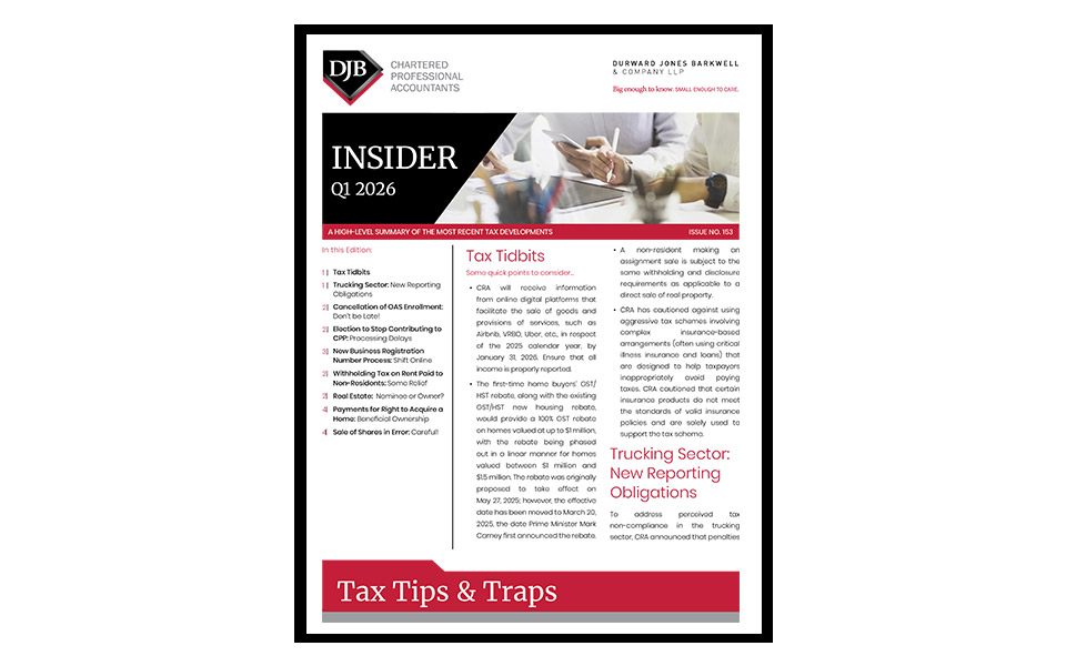 Tax Tips & Traps: 2026 Q1