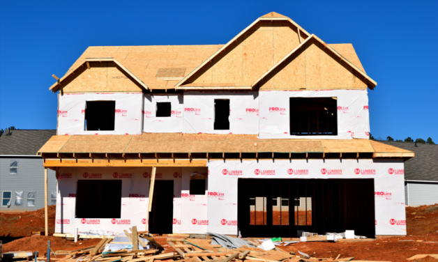 New home under construction, just wood and insulation.